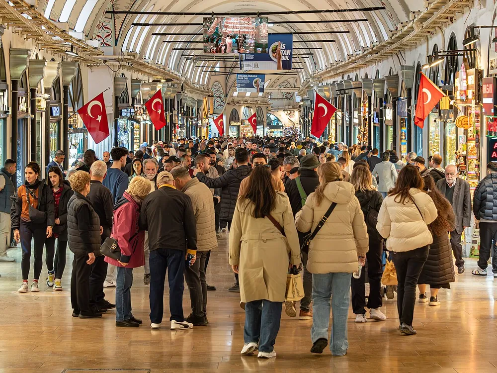 Crowds in the Grand Bazaar in Istanbul