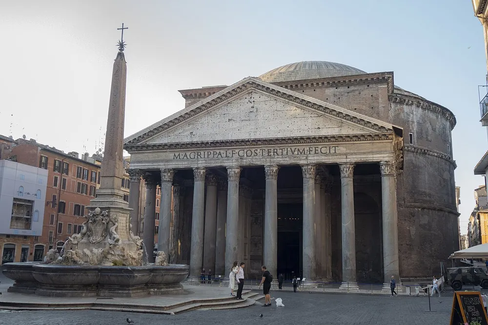 The Pantheon and the fountain in Piazza della Rotonda, Rome