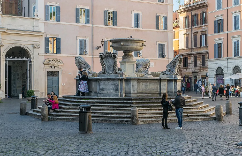 The fountain in Piazza di Santa Maria in Trastevere