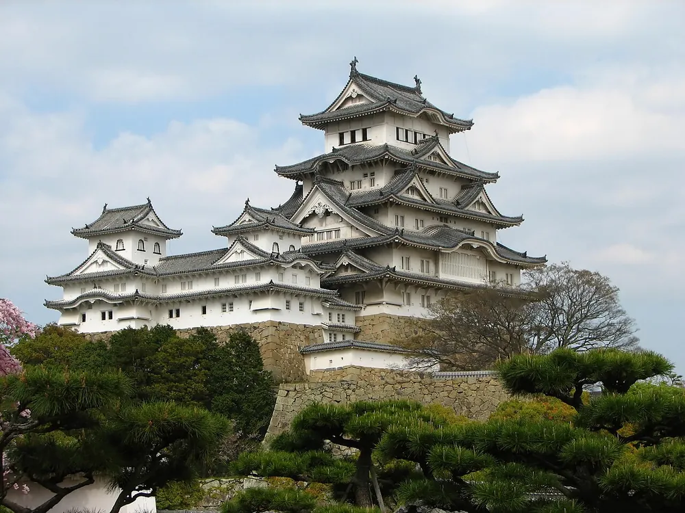 Himeji Castle on its stone base