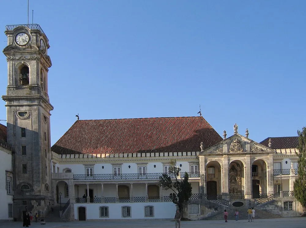 The clock tower and courtyard of the University of Coimbra