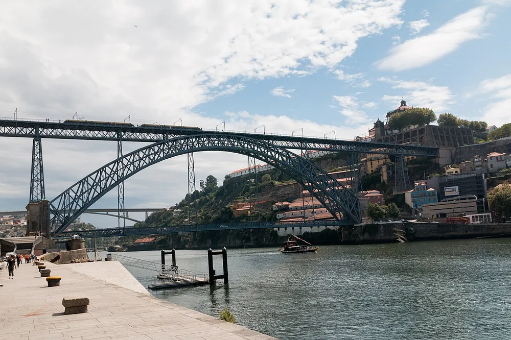 The Ponte Luis I over the Douro at Porto, seen from the Ribeira