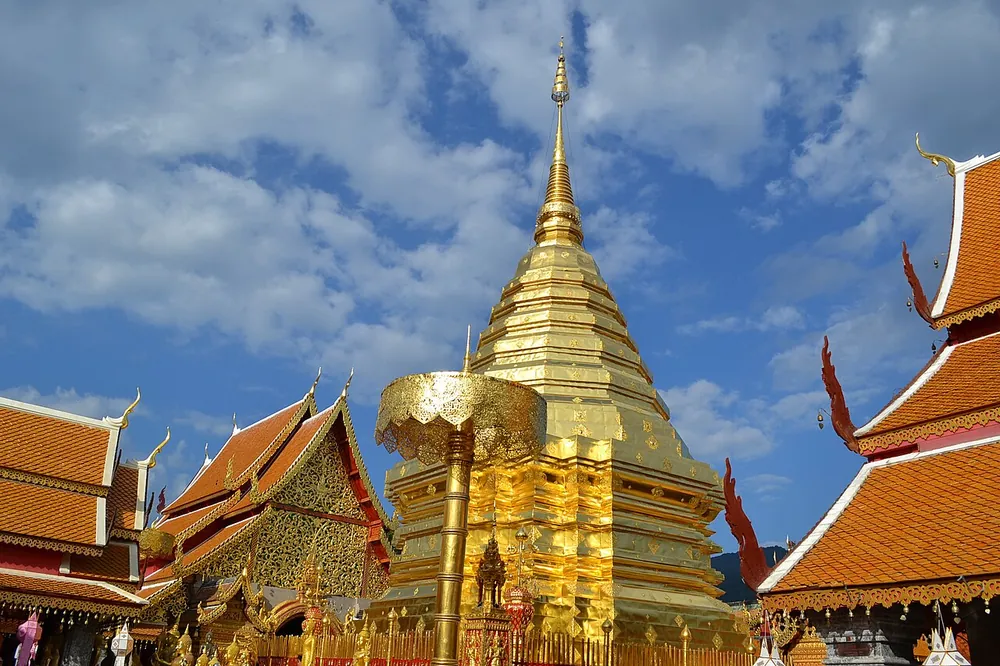 The golden chedi of Wat Phra That Doi Suthep above Chiang Mai