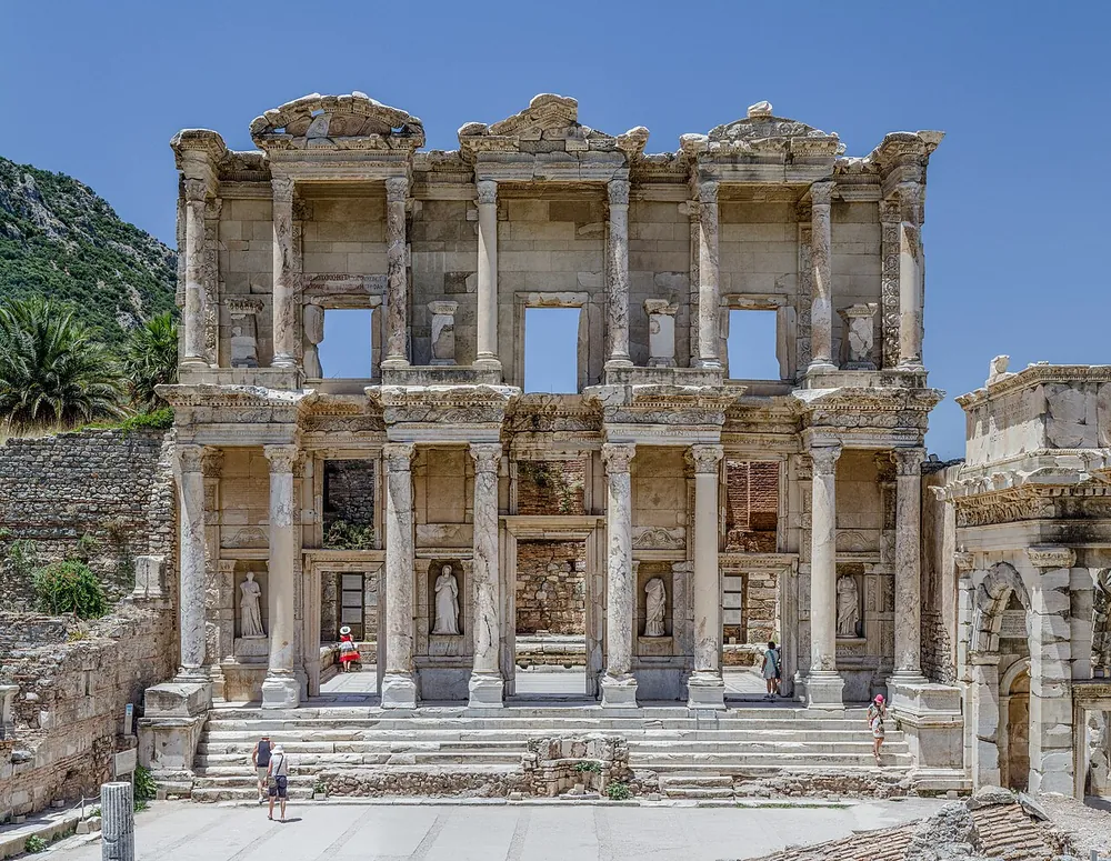 The facade of the Library of Celsus at Ephesus
